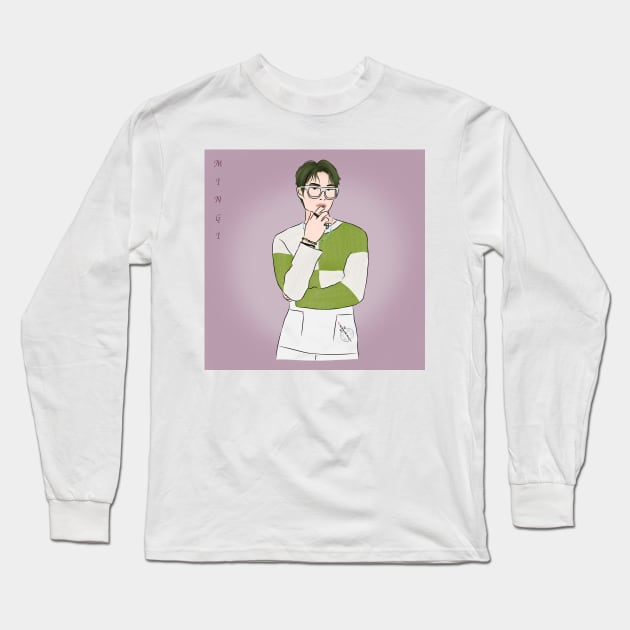 Song Mingi from Ateez Kpop Long Sleeve T-Shirt by ArtRaft Pro